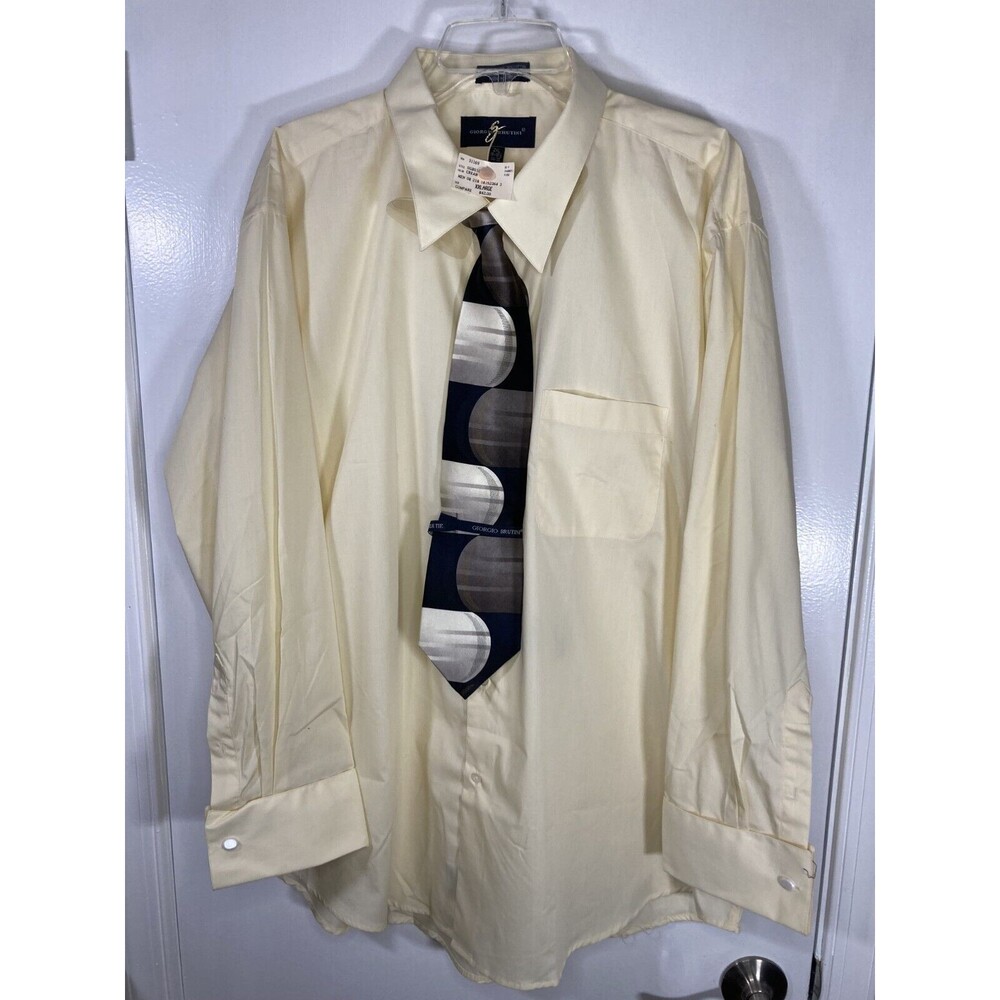 Giorgio Brutini The Perfect Match Dress Shirt & Tie (Men’s Size 2XL 18-18.5/34)